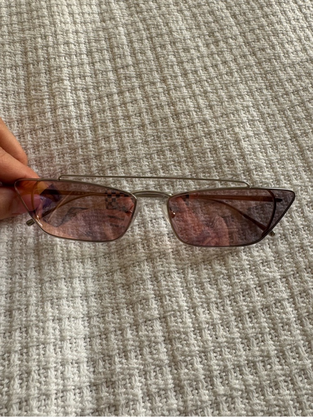 Prada Pink Tinted Narrow Cat-Eye Sunglasses - Women Accessories - Picture 5 of 5